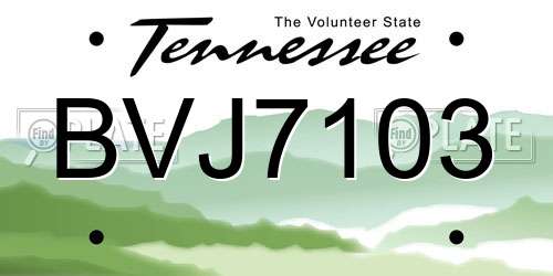 BVJ7103 Tennessee License Plate