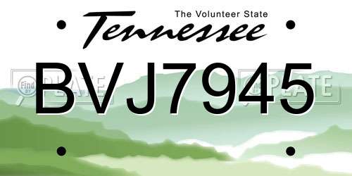 BVJ7945 Tennessee License Plate