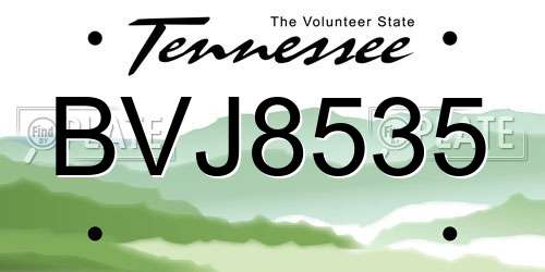 BVJ8535 Tennessee License Plate