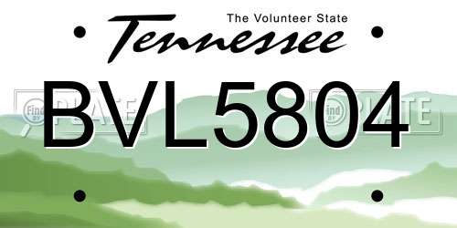 BVL5804 Tennessee License Plate