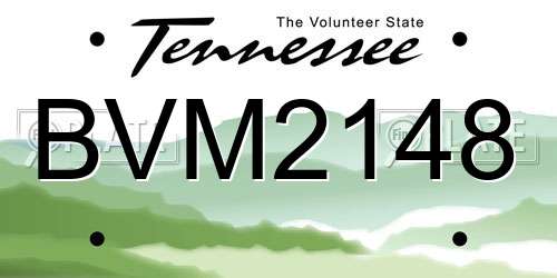 BVM2148 Tennessee License Plate