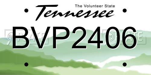 BVP2406 Tennessee License Plate