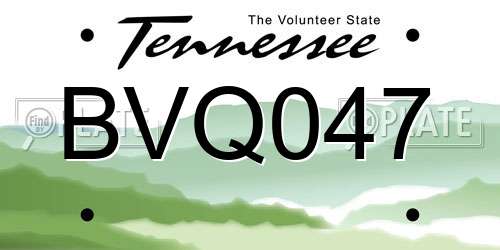 BVQ047 Tennessee License Plate