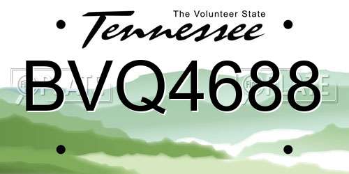 BVQ4688 Tennessee License Plate