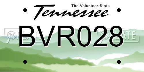 BVR028 Tennessee License Plate