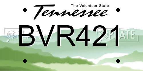 BVR421 Tennessee License Plate