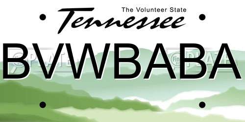BVWBABA Tennessee License Plate