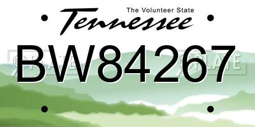 BW84267 Tennessee License Plate