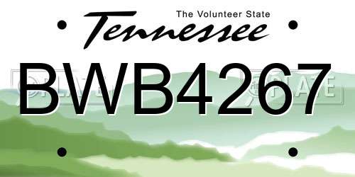 BWB4267 Tennessee License Plate