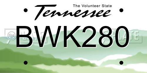 BWK280 Tennessee License Plate