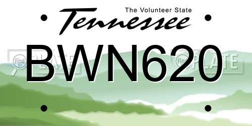 BWN620 Tennessee License Plate