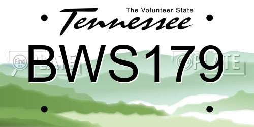 BWS179 Tennessee License Plate