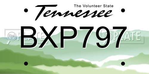 BXP797 Tennessee License Plate