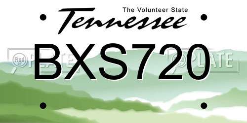 BXS720 Tennessee License Plate