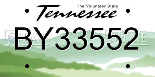 BY33552 Tennessee License Plate