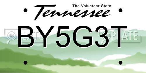 BY5G3T Tennessee License Plate