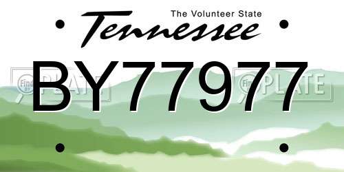 BY77977 Tennessee License Plate