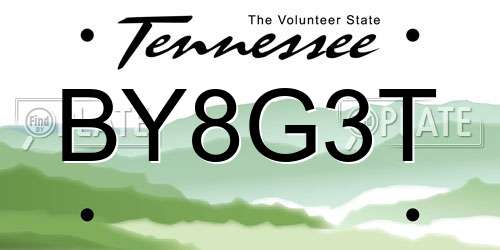 BY8G3T Tennessee License Plate