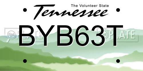 BYB63T Tennessee License Plate