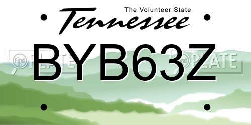 BYB63Z Tennessee License Plate