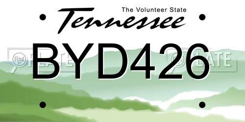 BYD426 Tennessee License Plate