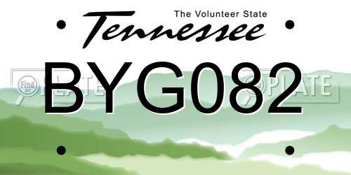 BYG082 Tennessee License Plate