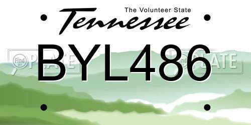 BYL486 Tennessee License Plate