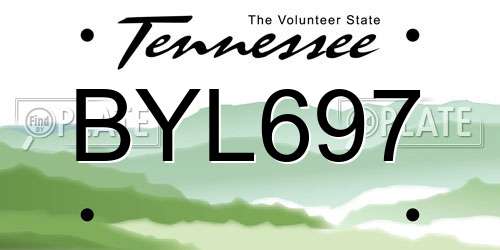 BYL697 Tennessee License Plate