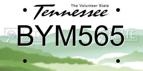 BYM565 Tennessee License Plate