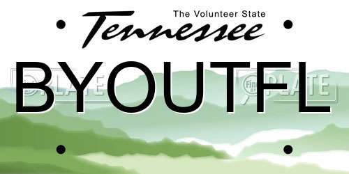 BYOUTFL Tennessee License Plate