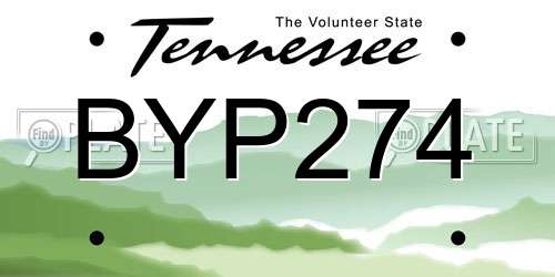 BYP274 Tennessee License Plate