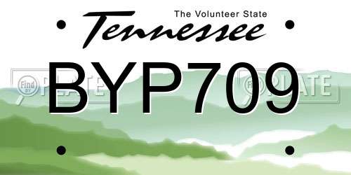BYP709 Tennessee License Plate