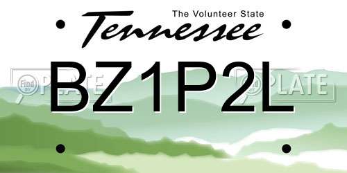 BZ1P2L Tennessee License Plate