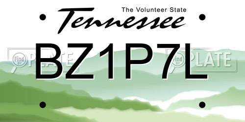 BZ1P7L Tennessee License Plate
