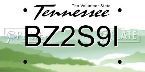 BZ2S9I Tennessee License Plate