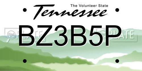 BZ3B5P Tennessee License Plate