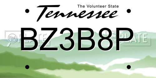 BZ3B8P Tennessee License Plate
