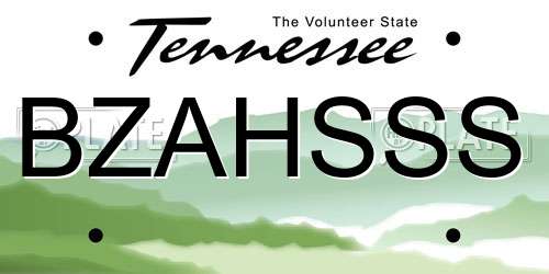BZAHSSS Tennessee License Plate