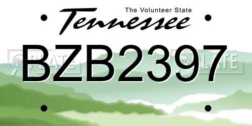 BZB2397 Tennessee License Plate