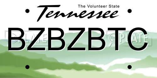 BZBZBTC Tennessee License Plate