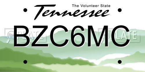 BZC6MC Tennessee License Plate