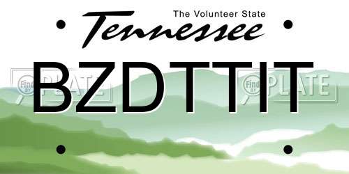 BZDTTIT Tennessee License Plate