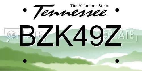 BZK49Z Tennessee License Plate