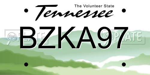 BZKA97 Tennessee License Plate
