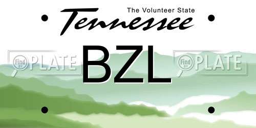 BZL Tennessee License Plate