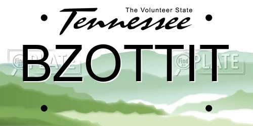 BZOTTIT Tennessee License Plate