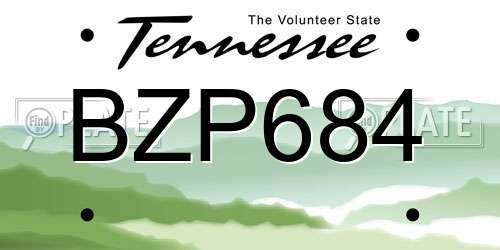 BZP684 Tennessee License Plate