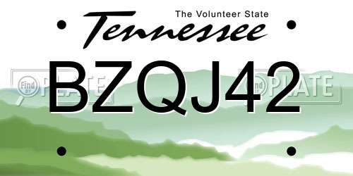 BZQJ42 Tennessee License Plate
