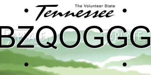 BZQOGGG Tennessee License Plate