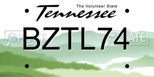 BZTL74 Tennessee License Plate